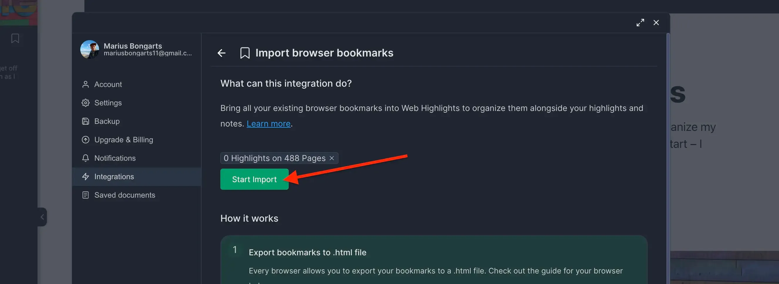 Step 5: Click Import