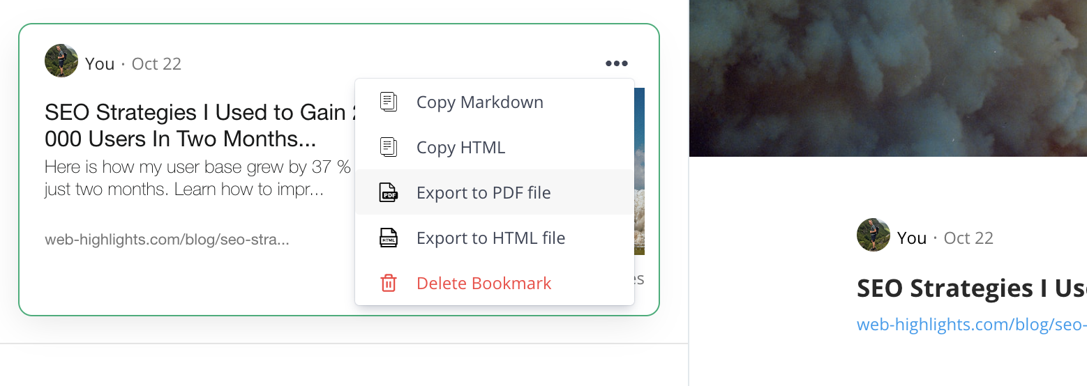 Export to PDF file