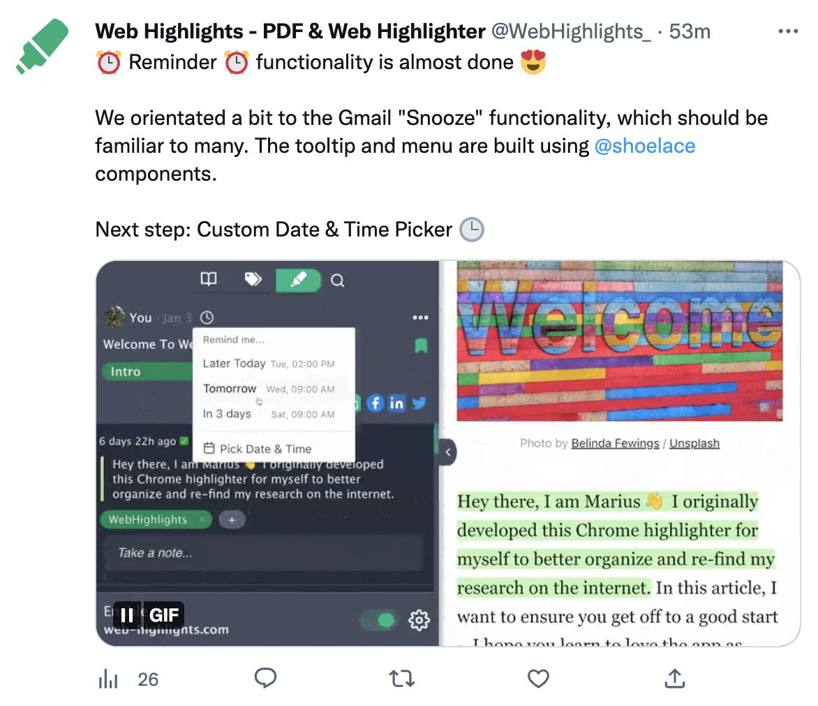 Web Highlights on Twitter
