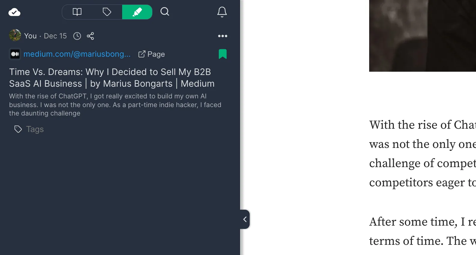 Sidebar with hidden cover image