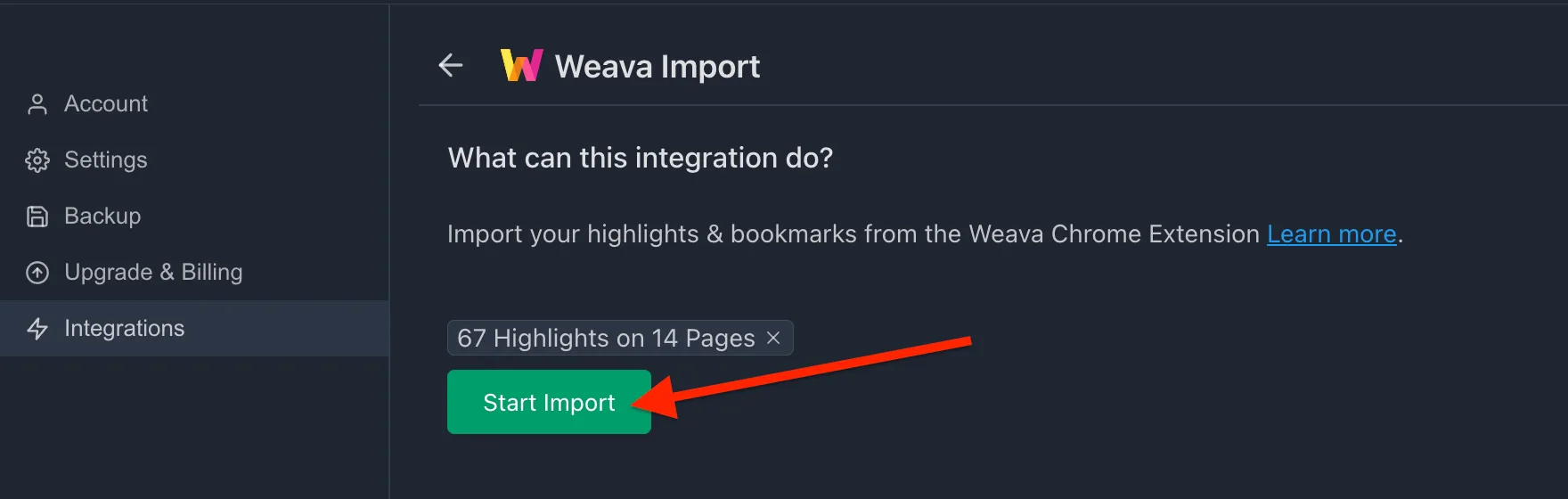 Start Import
