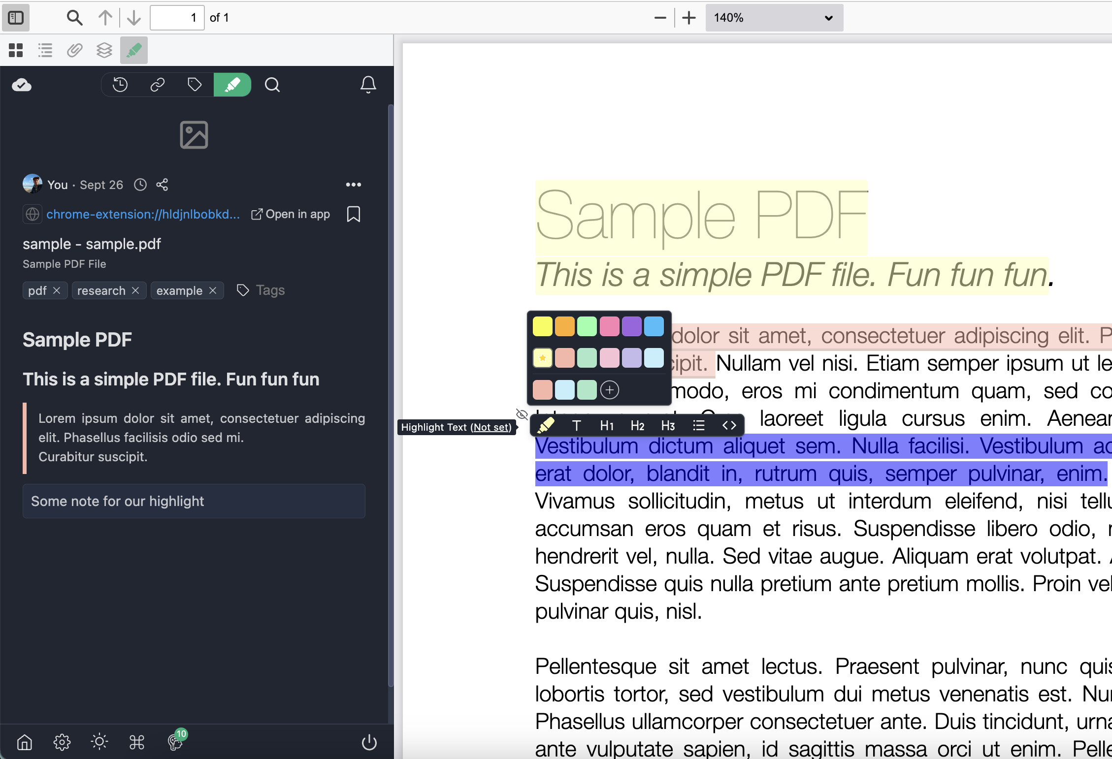 Highlight Text & Take Notes in the PDF