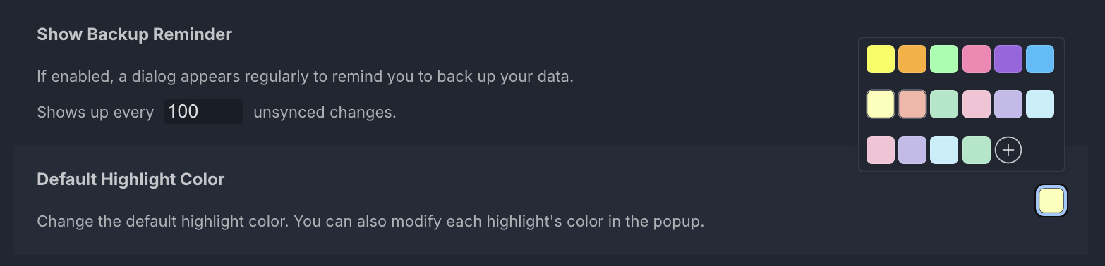 Change default color from settings