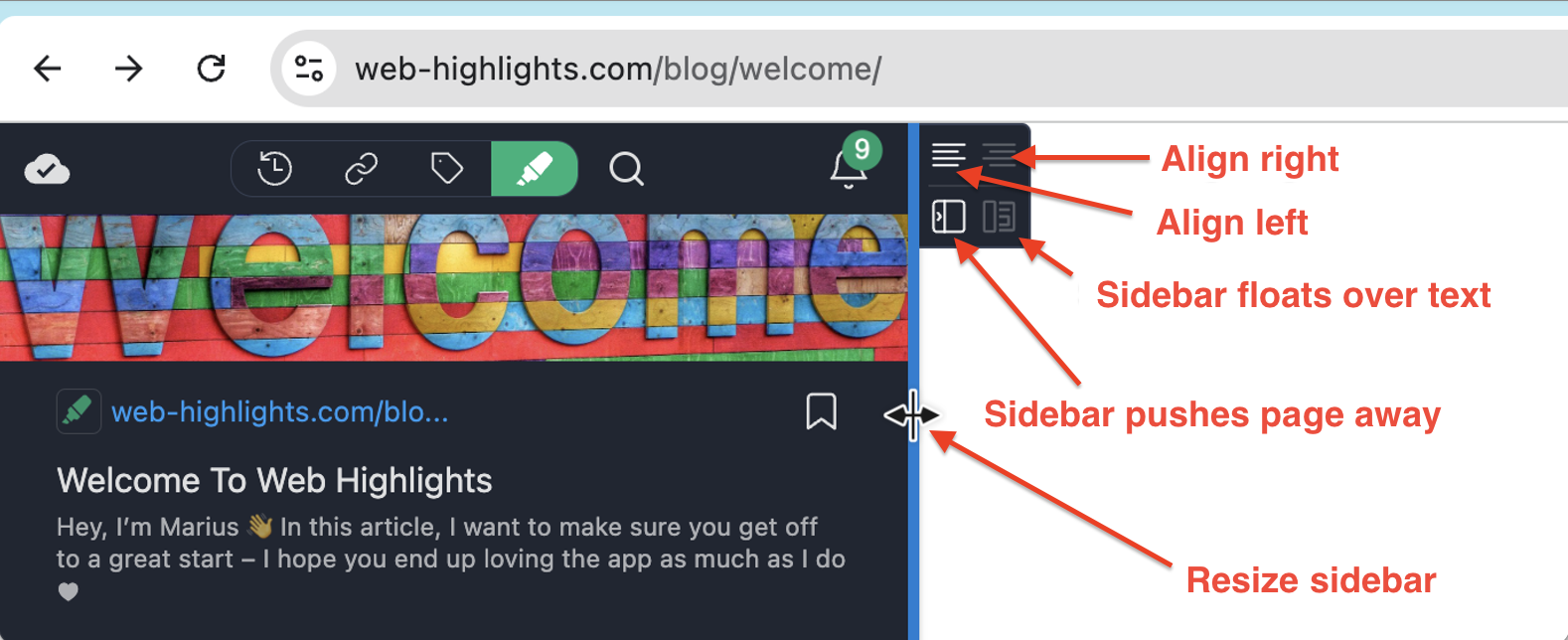 Customize Sidebar