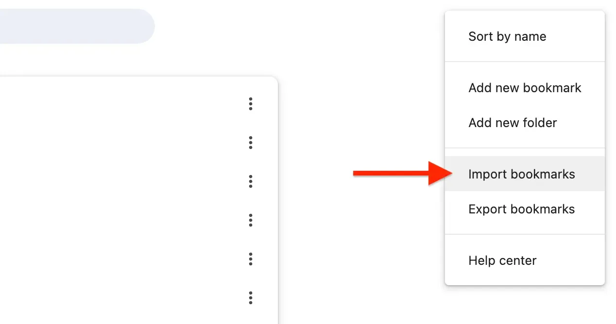 Step 5: Click "Import bookmarks"