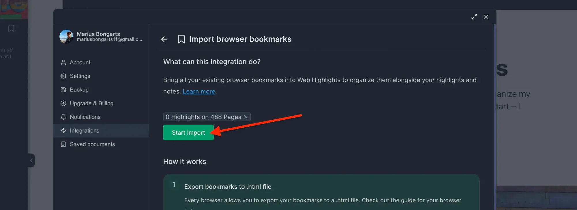 Step 5: Click Import