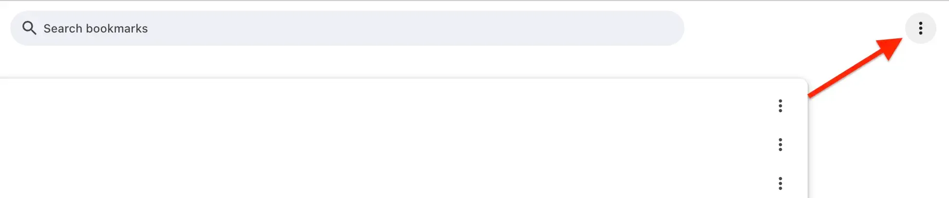 Step 4: Click three dots in Bookmark Manager