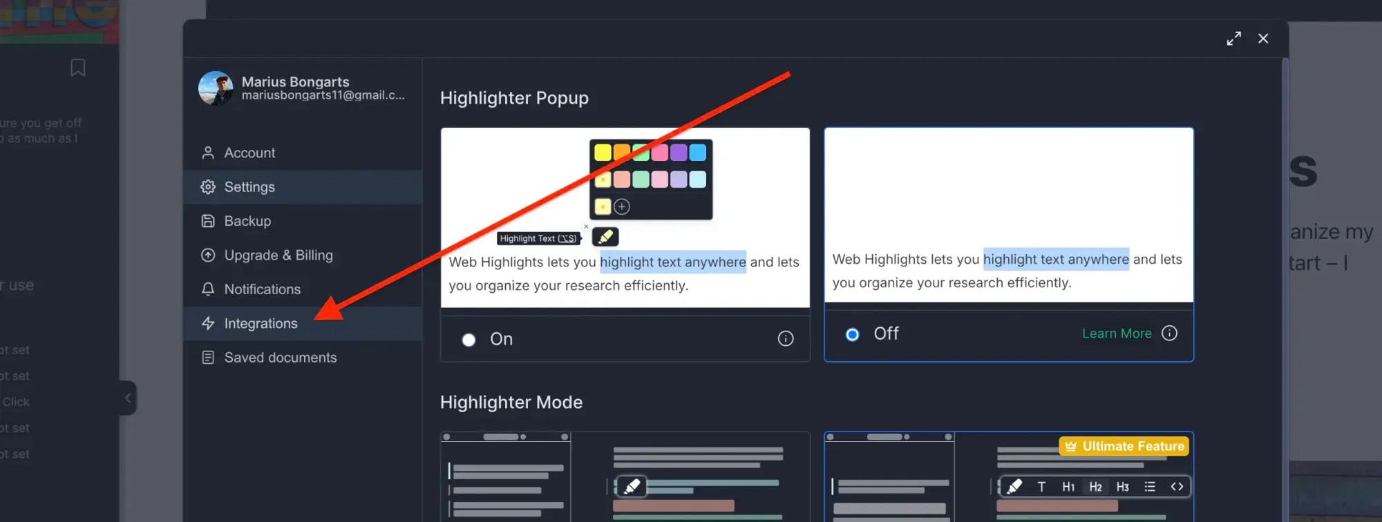 Step 2: Go to Integrations