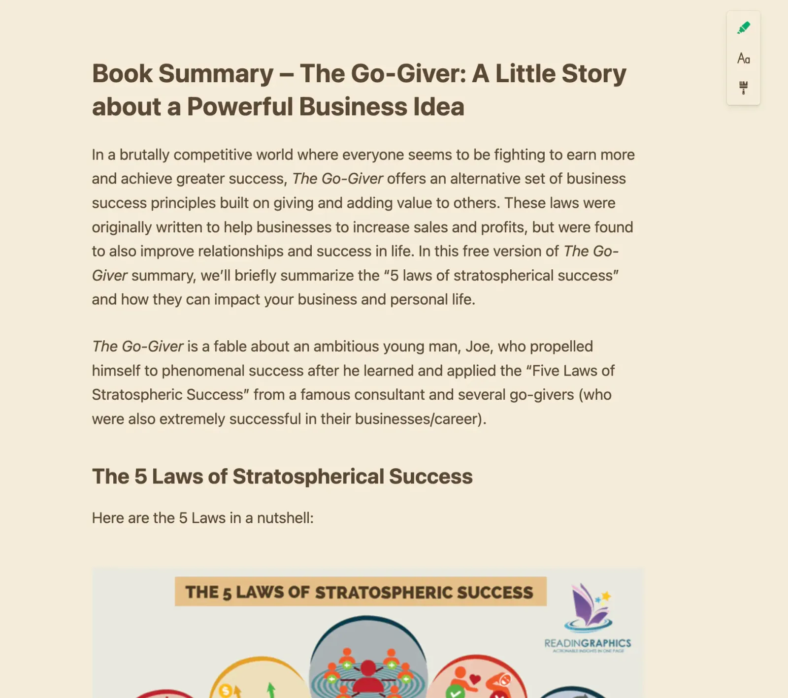 Web Highlights reader mode