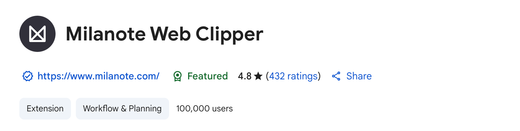 100,000 users - 4.8 ⭐️ (432 ratings)