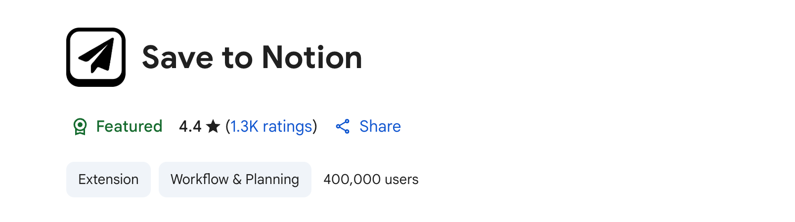 400,000 users - 4.4 ⭐️ (1.3K ratings)
