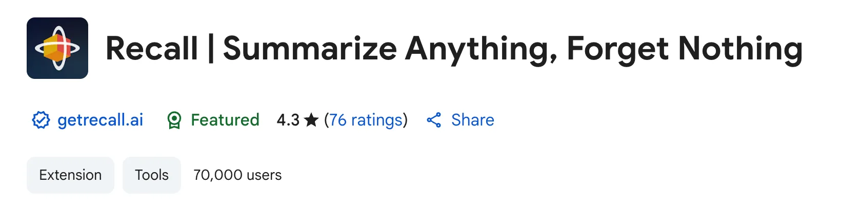 70,000+&nbsp;users - 4.3 ⭐️ (76 ratings)