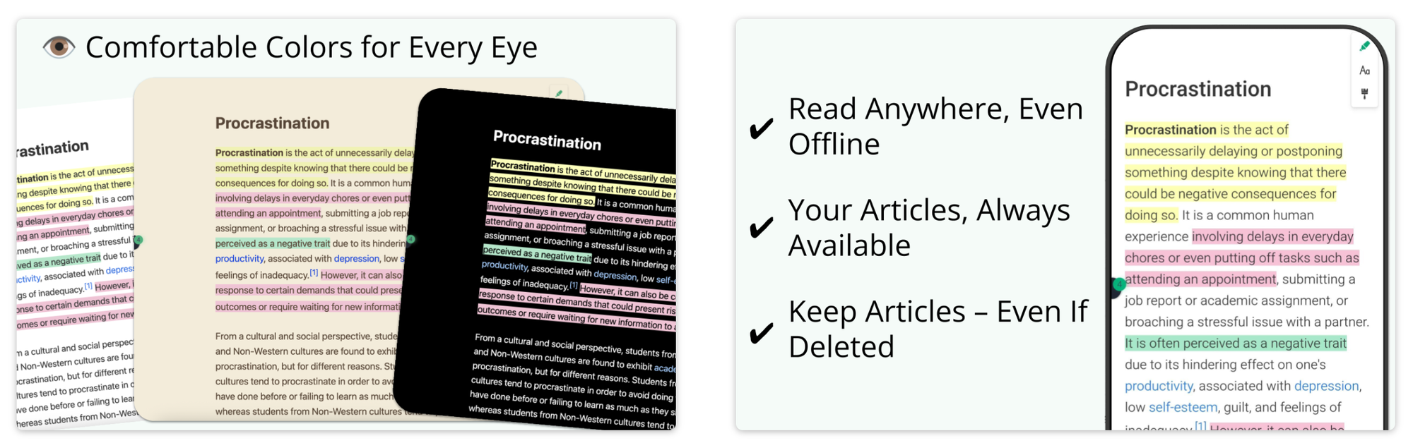 Reader Mode + Notes & Annotations - Web Highlights