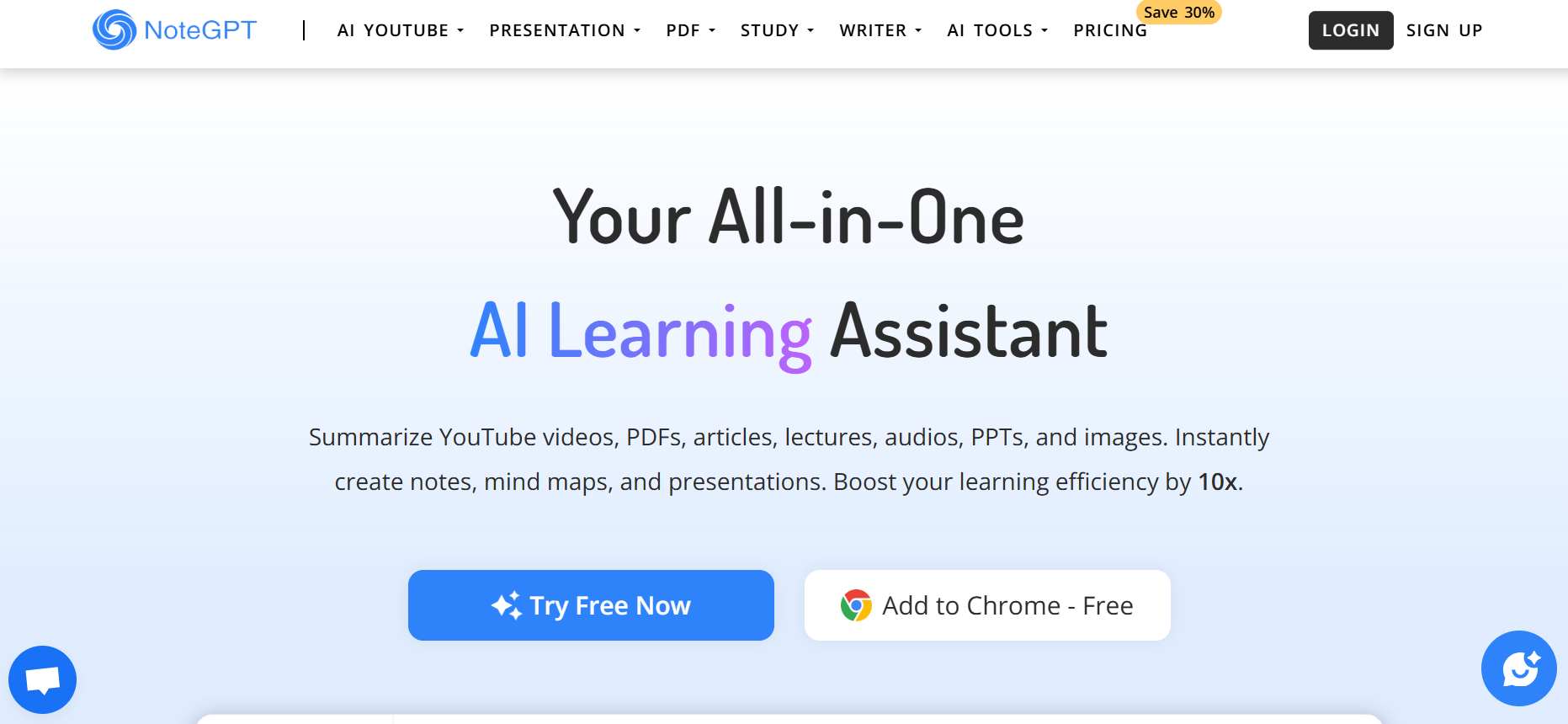 NoteGPT website