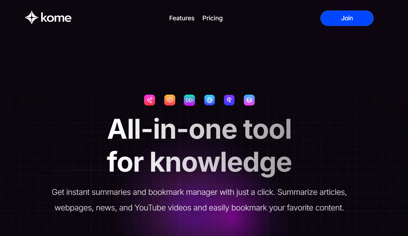 KomeAI's website