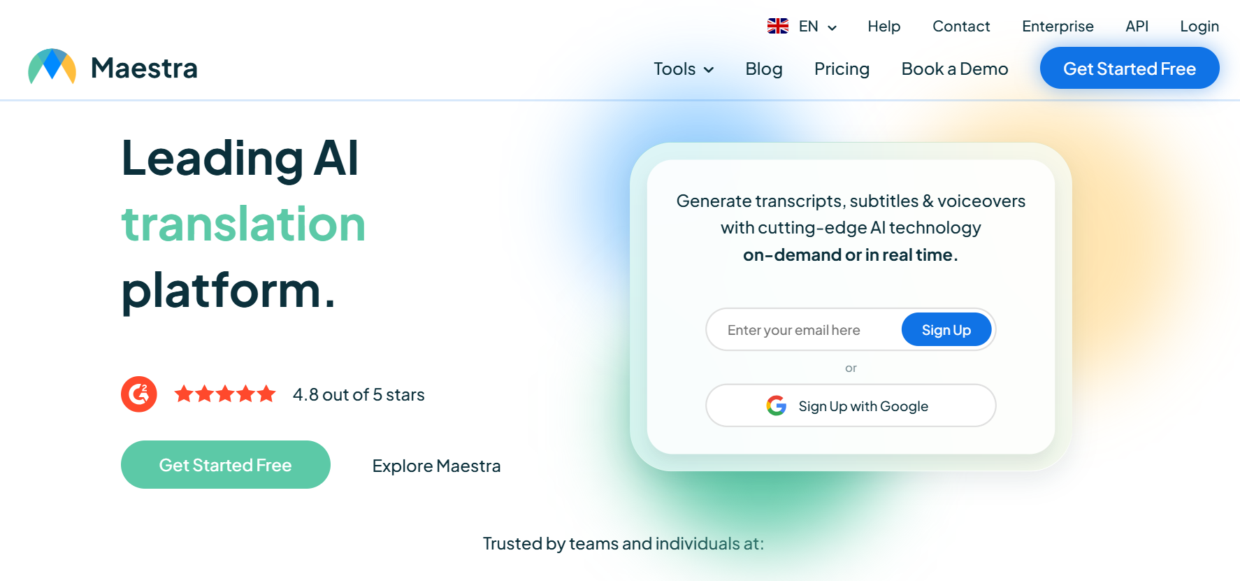 Maestra AI website 