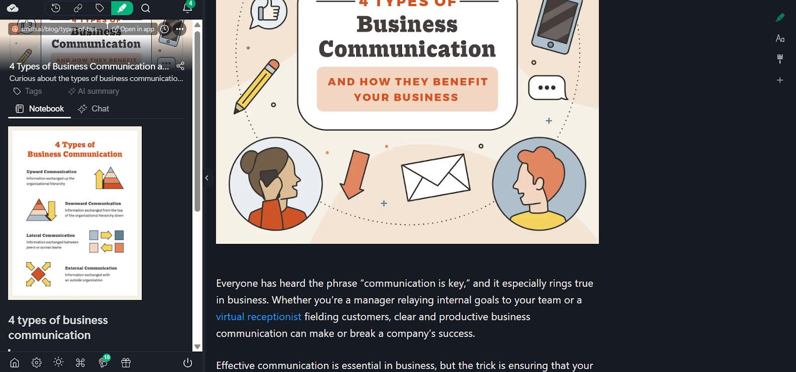 Reader mode in Web Highlights