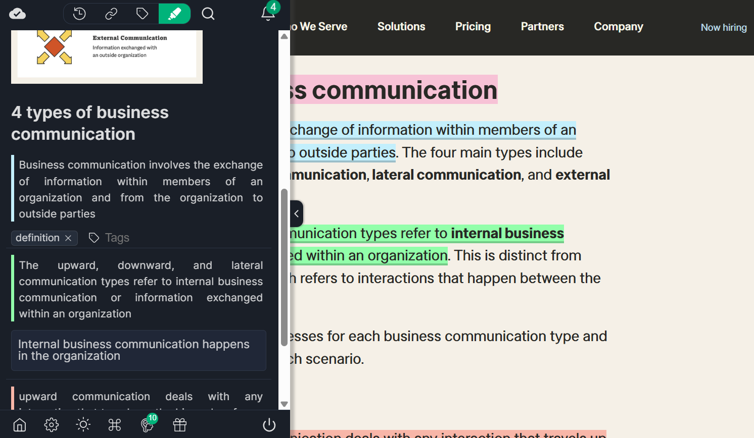 Annotate and highlight in Web Highlights