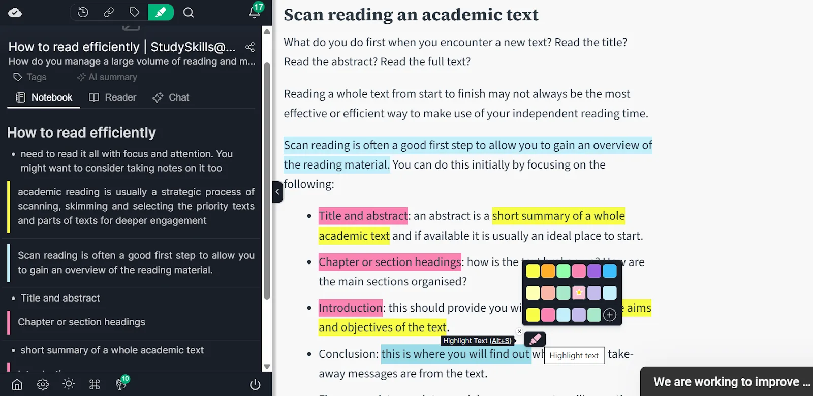 Highlight text across articles, YouTube videos and webpages in Web Highlights