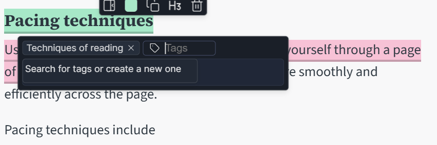 Adding tags for organization in WebHighlights