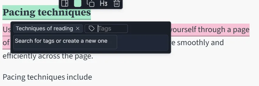 Adding tags for organization in WebHighlights