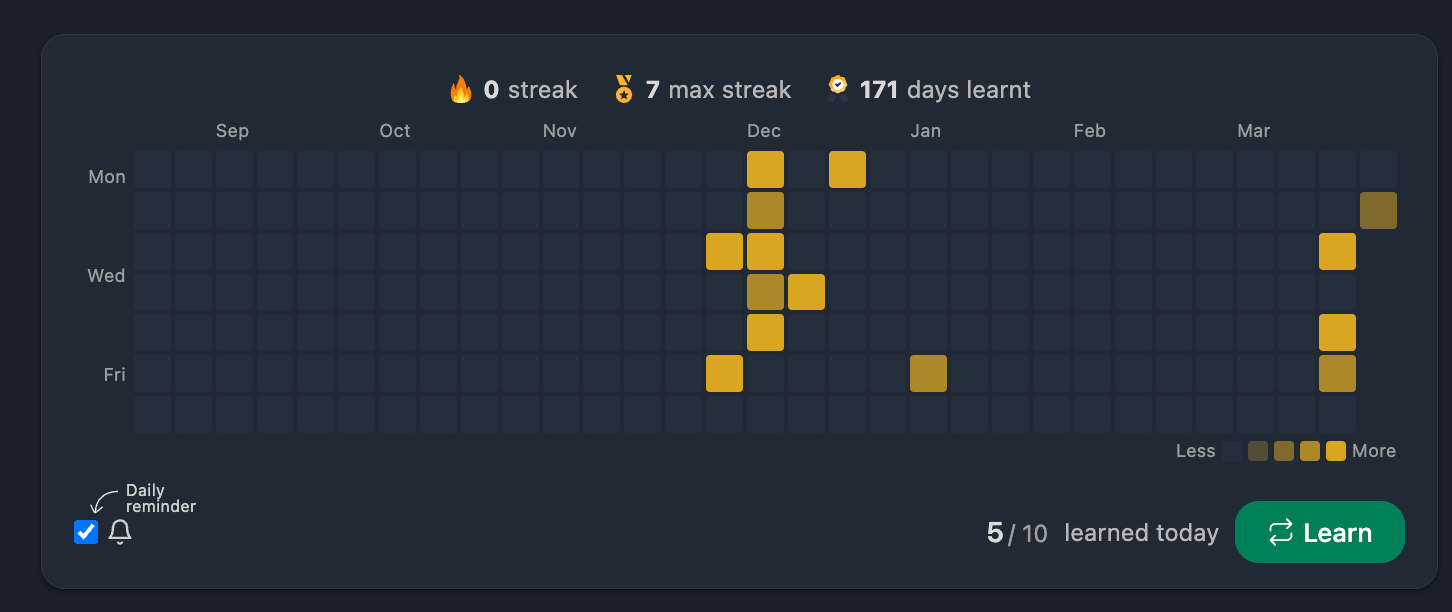 Start a learning session