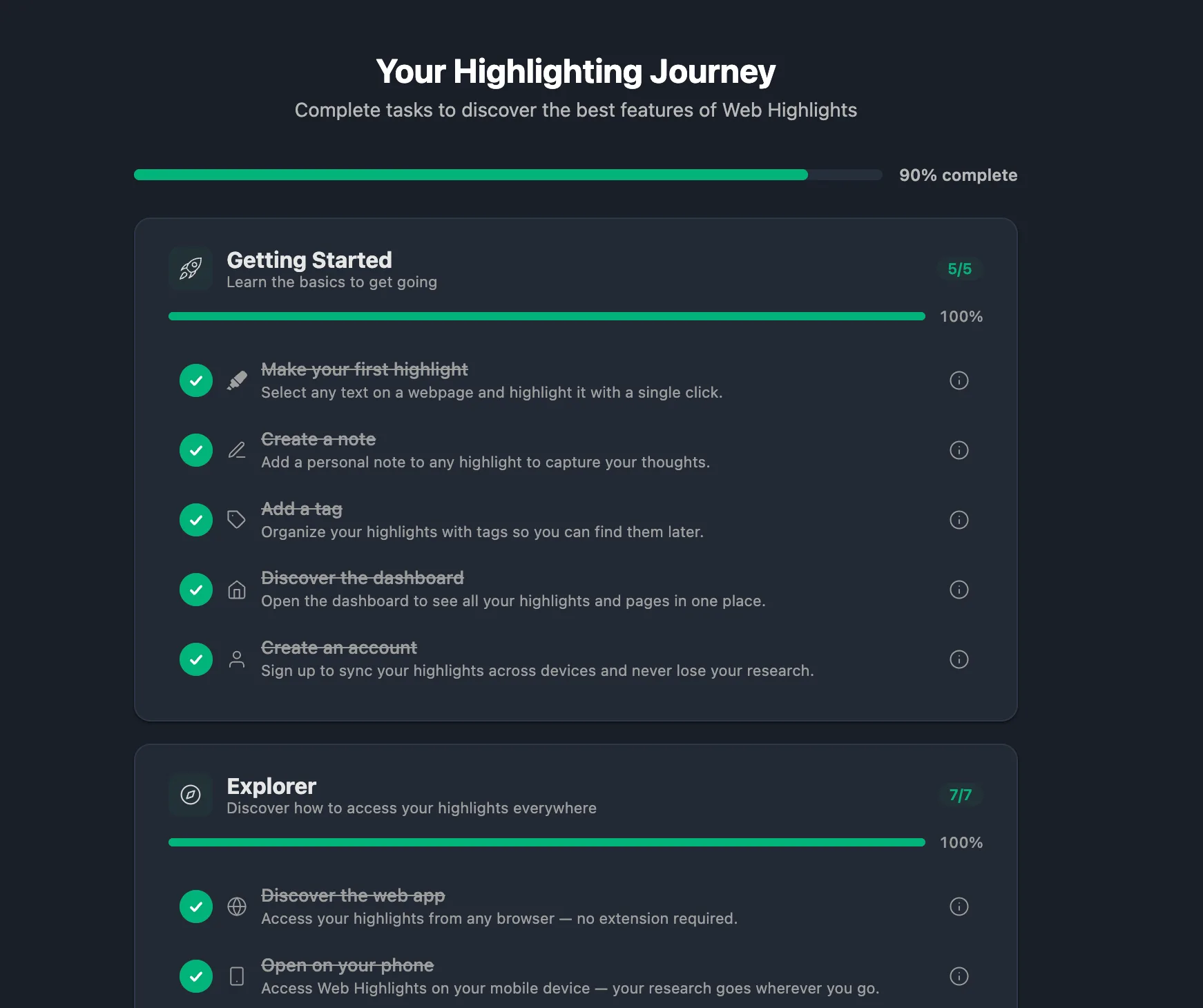 Screenshot: Onboarding Journey