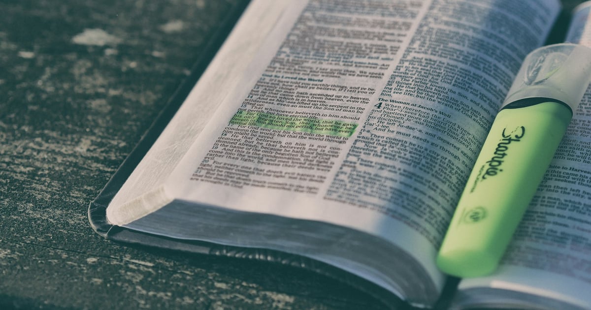 Book with text marker in it