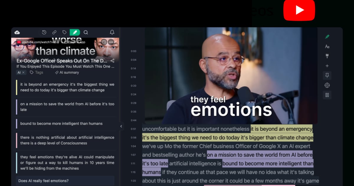 Highlight & Annotate Youtube Videos