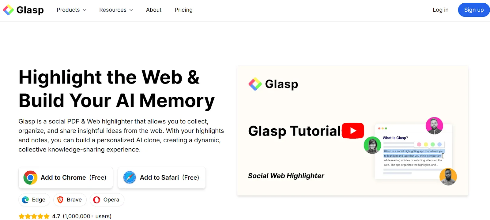 Glasp's website