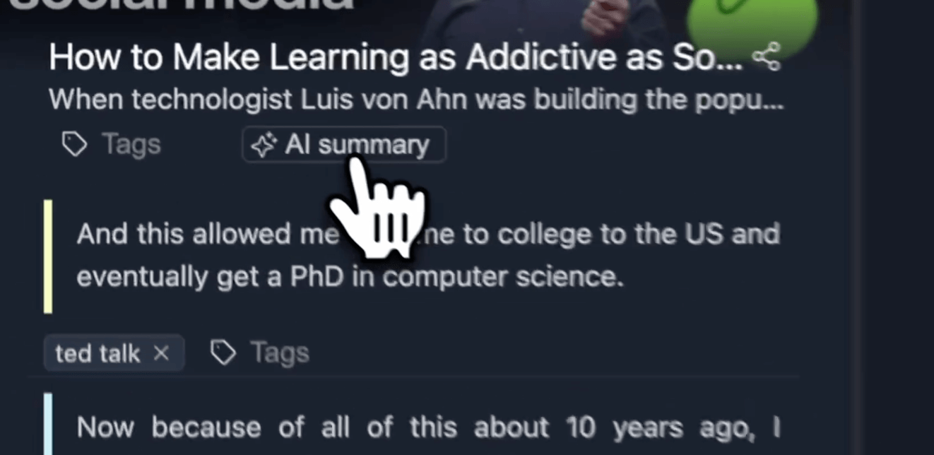 AI Summary Button