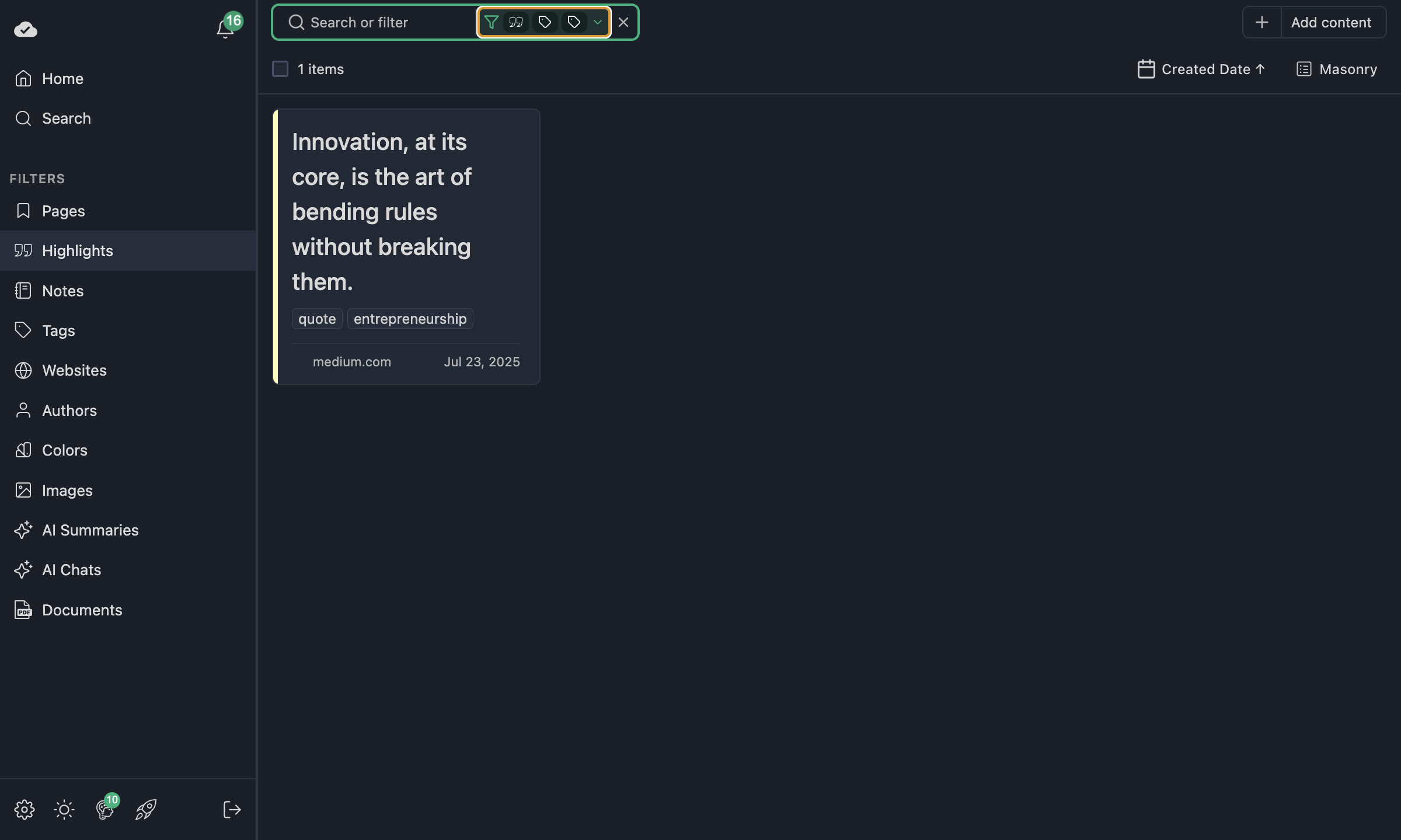 Filter with AND logic applied