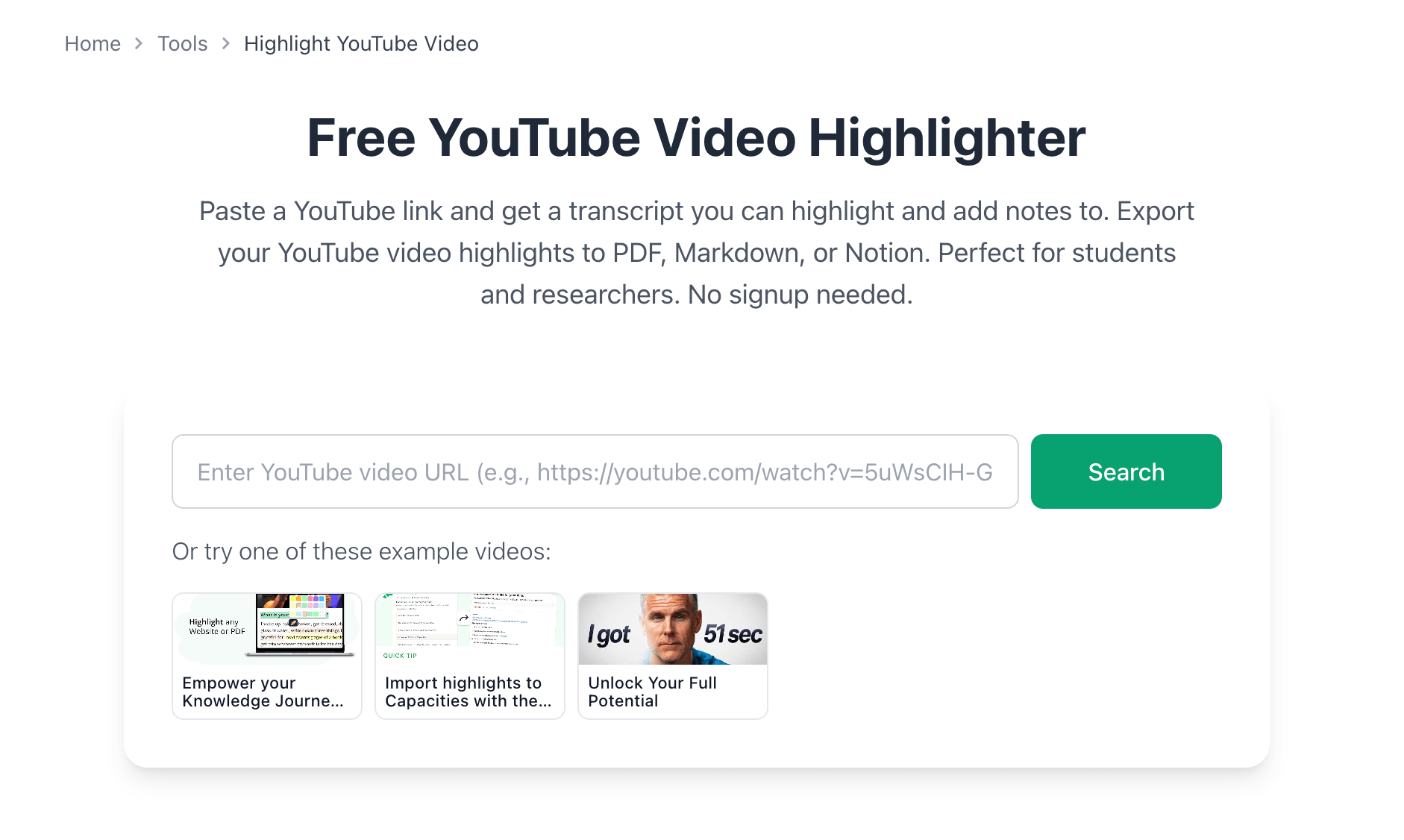 Web Tool in Action