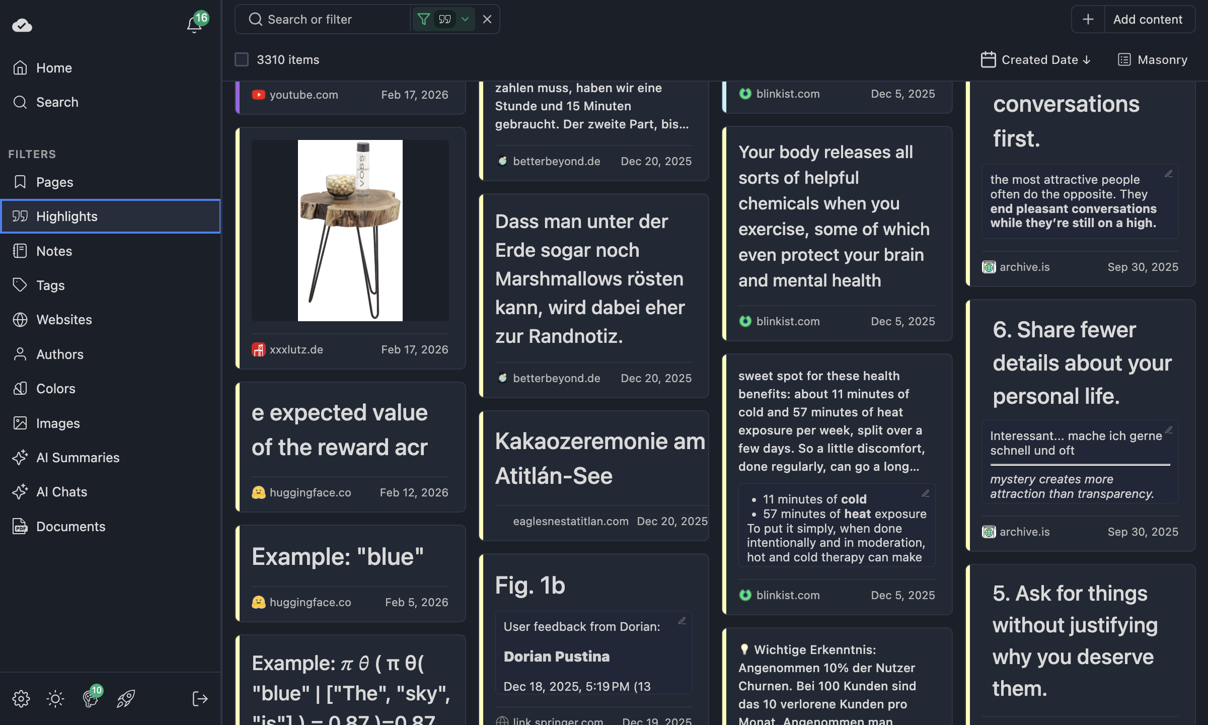 Highlights in Masonry view