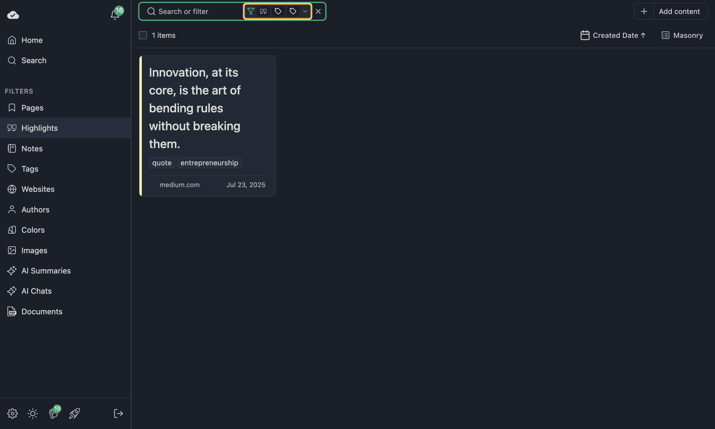 Filter with AND logic applied