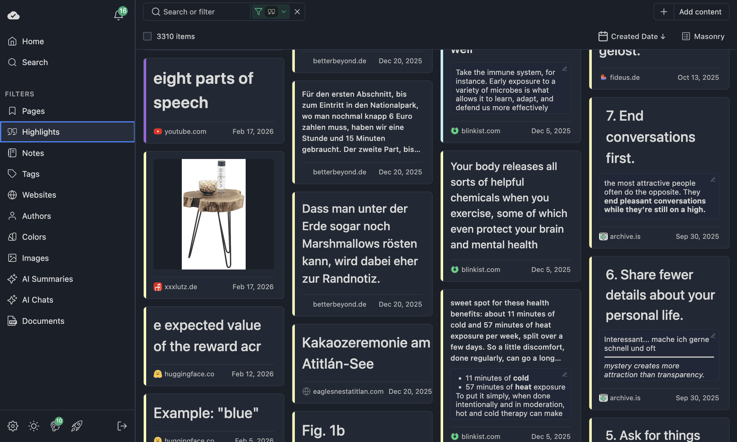 Highlights in Masonry view